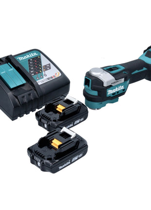 Herramienta multifuncional a batería Makita DTM 52 RA 18 V Starlock Max Brushless + 2x baterías 2.0 Ah + cargador