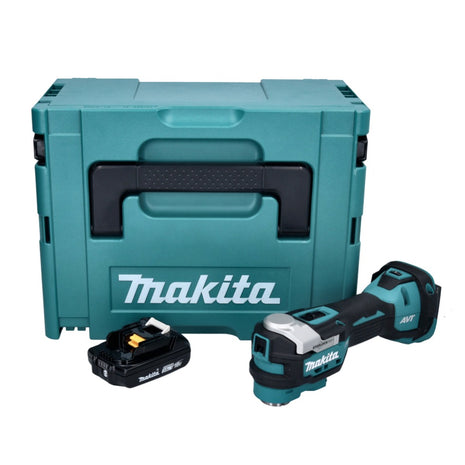 Makita DTM 52 A1J outil multifonction avec batterie 18 V Starlock Max Brushless + 1x batterie 2,0 Ah + Makpac - sans chargeur