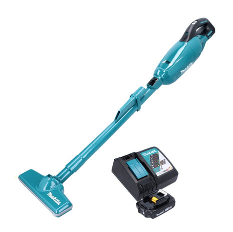 Aspirador de batería Makita DCL 281 FRA1 18 V sin escobillas + 1x batería 2,0 Ah + cargador