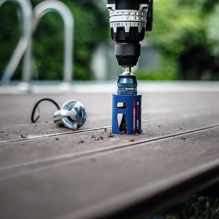 Bosch Expert Construction Material Lochsägen Set 10 tlg. 20 / 25 / 32 / 38 / 51 / 64 x 60 mm ( 2608900490 ) Carbide Technology für Dreh- und Schlagbohrer