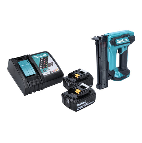 Clavadora con cabezal de batería Makita DFN 350 RT 18 V 15 - 35 mm + 2 baterías 5,0 Ah + cargador