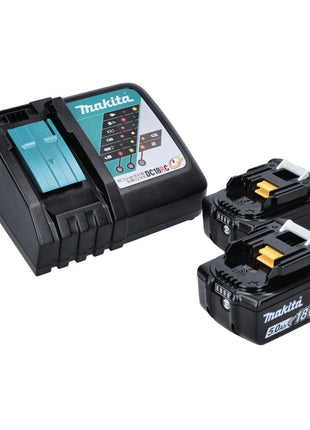 Makita DFN 350 RTJ cloueuse à tête d'emballage sur batterie 18 V 15 - 35 mm + 2x batteries 5,0 Ah + chargeur + Makpac