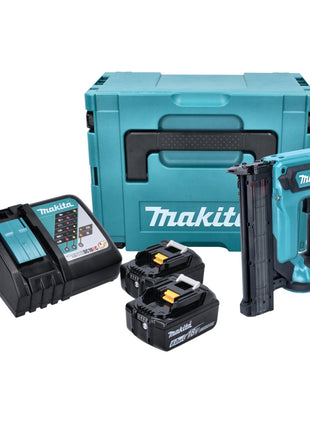 Makita DFN 350 RGJ cloueuse à tête d'emballage sur batterie 18 V 15 - 35 mm + 2x batteries 6,0 Ah + chargeur + Makpac