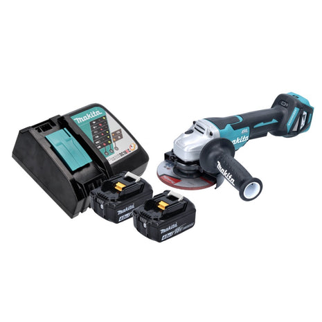 Amoladora angular a batería Makita DGA 515 RM 18 V 125 mm sin escobillas + 2x baterías 4,0 Ah + cargador