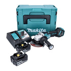 Makita DGA 515 RFJ Akku Winkelschleifer 18 V 125 mm Brushless + 2x Akku 3,0 Ah + Ladegerät + Makpac