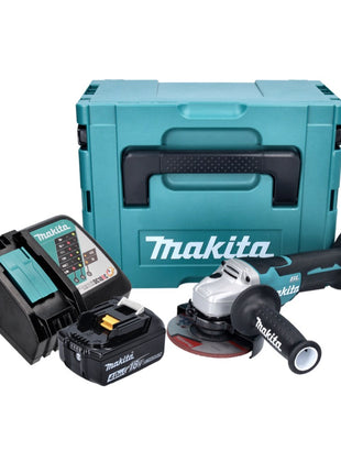 Makita DGA 515 RM1J Akku Winkelschleifer 18 V 125 mm Brushless + 1x Akku 4,0 Ah + Ladegerät + Makpac