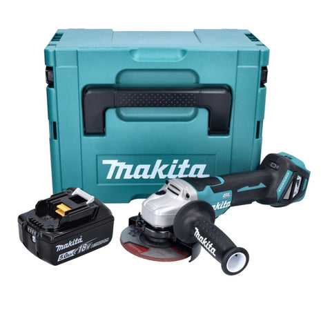 Makita DGA 515 T1J Akku Winkelschleifer 18 V 125 mm Brushless + 1x Akku 5,0 Ah + Makpac - ohne Ladegerät