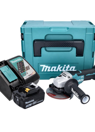 Makita DGA 515 RT1J Akku Winkelschleifer 18 V 125 mm Brushless + 1x Akku 5,0 Ah + Ladegerät + Makpac