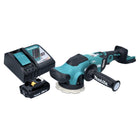 Pulidora excéntrica a batería Makita DPO 500 RA1 18 V 125 mm sin escobillas + 1x batería 2,0 Ah + cargador