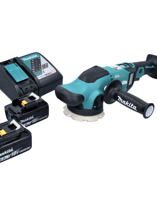 Makita DPO 500 RG Akku Exzenterpolierer 18 V 125 mm Brushless + 2x Akku 6,0 Ah + Ladegerät