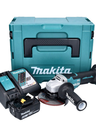 Makita DGA 515 RG1J Akku Winkelschleifer 18 V 125 mm Brushless + 1x Akku 6,0 Ah + Ladegerät + Makpac