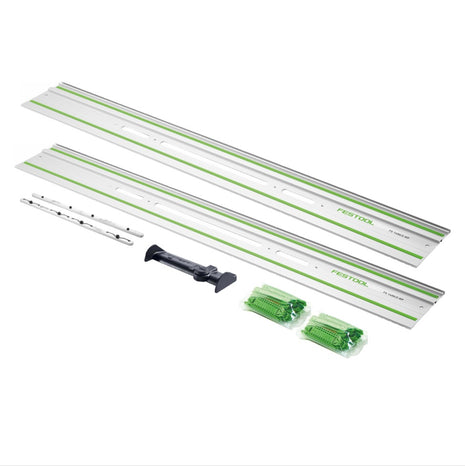 Festool FS 1400/2-KP Führungsschiene 2 Stück 1400 mm für Hand, Tauch und Stichsägen / Oberfräse + FS/2-AW Abweiser + FSV/2 Verbindungsstück - Toolbrothers