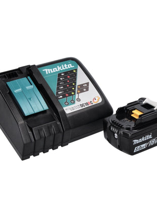 Souffleur à feuilles Makita DUB 186 RT1 sur batterie 18 V + 1x batterie 5,0 Ah + chargeur + sac de ramassage