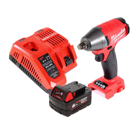 Milwaukee M18 FIWF12-601 FC Atornillador de impacto inalámbrico 18 V 300 Nm 1/2" sin escobillas + 1x batería 6,0 Ah + cargador