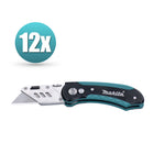 Makita Display Sicherheits Klappmesser 12 Stk. ( E-11520-12 ) Cutter Messer mit rutschfestem Handgriff