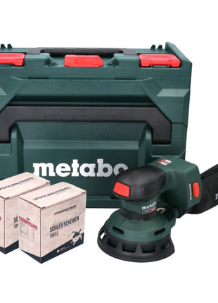 Lijadora excéntrica a batería Metabo SXA 18 LTX 125 BL 18 V 125 mm (600146840) sin escobillas + 2x juego de lijado Toolbrothers TURTLE + metaBOX - sin batería, sin cargador