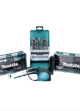 Makita Bohrer- und Bitset 116 tlg Set ( B-49884 ) Taschenlampe / Ratschenschraubendreher / Schnellwechsel Bithalter / Maßband / Cuttermesser / Makpac