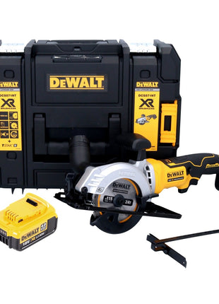 Sierra circular a batería DeWalt DCS 571 18 V 115 mm sin escobillas + 1x batería 4,0 Ah + TSTAK - sin cargador