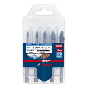 Bosch EXPERT HEX-9 HardCeramic Bohrer Set 4 - 10 mm 5 tlg. ( 2608900597 ) für Fliesen