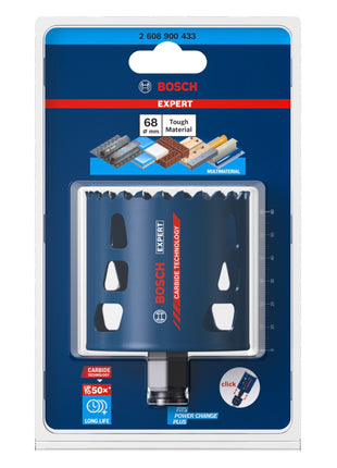 Bosch Expert Tough Material Lochsäge 68 x 60 mm ( 2608900433 ) Carbide Technology für Dreh- und Schlagbohrer