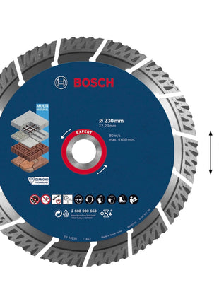 Bosch EXPERT MultiMaterial Diamant Trennscheibe 230 x 22,23 mm 1 Stk. ( 2608900663 ) Long Life - Toolbrothers