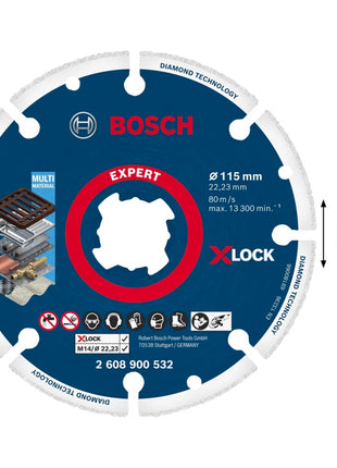 Bosch EXPERT Diamond Metal Wheel X-LOCK Trennscheibe 115 x 22,23 mm 1 Stk. ( 2608900532 ) Diamond Technology - Toolbrothers