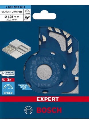 Bosch Expert Concrete Diamanttopfscheibe 125 x 22,23 mm ( 2608900651 ) für Betonschleifer Diamond Technology - Toolbrothers