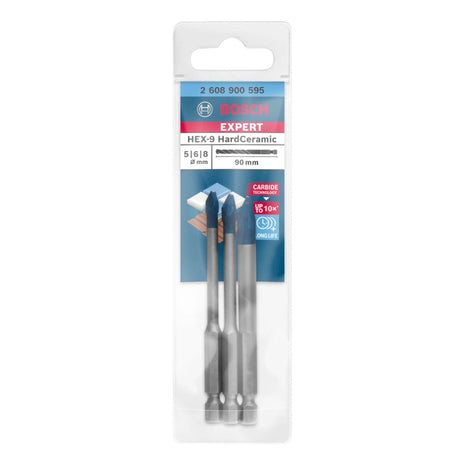 Bosch EXPERT HardCeramic HEX-9 Bohrer Set 5,0 - 8,0 x 90 mm 3 tlg. ( 2608900595 ) Carbide Technology