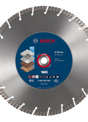 Bosch Expert MultiMaterial Diamant Trennscheibe 350 x 3,3 x 25,40 mm ( 2608900666 ) Diamond Technology für Tischsägen / Benzinsägen