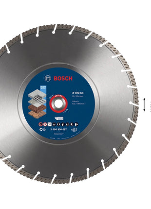 Disco de corte de diamante Bosch Expert MultiMaterial 400 x 3,3 x 25,40 mm (2608900667) Tecnología Diamond para sierras de mesa/sierras de gasolina