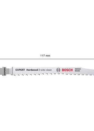 Bosch EXPERT Hardwood 2 side clean T 308 BF lame de scie sauteuse 117 mm 5 pièces (2608900544) bimétallique