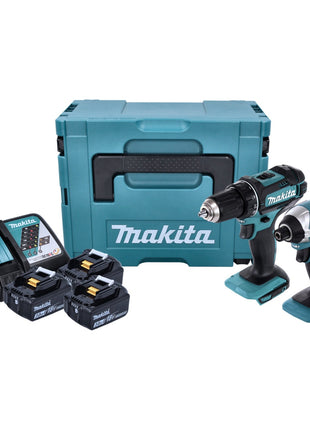 Kit combiné batterie Makita DLX 2127 J1 Perceuse sur batterie DDF 482 Z + clé à chocs sur batterie DTD 152 + 3x batterie 3,0 Ah + chargeur + Makpac