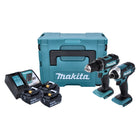 Kit combiné batterie Makita DLX 2127 J1 Perceuse sur batterie DDF 482 Z + clé à chocs sur batterie DTD 152 + 3x batterie 3,0 Ah + chargeur + Makpac