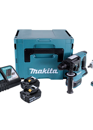 Makita DLX 2372 TJ Akku Combo Kit DHR 242 Akku Bohrhammer + DTW 300 Akku Schlagschrauber + 2x Akku 5,0 Ah + Ladegerät + Makpac