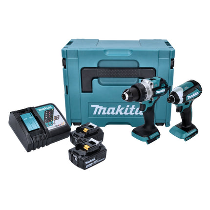 Makita DLX 2432 TJ Akku Combo Kit DDF 486 Akku Bohrschrauber + DTD 153 Akku Schlagschrauber + 2x Akku 5,0 Ah + Ladegerät + Makpac