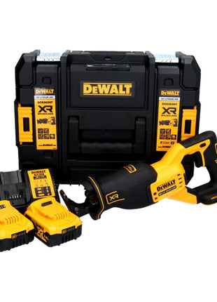 Sierra alternativa a batería DeWalt DCS 382 P2T 18 V sin escobillas + 2x baterías 5,0 Ah + cargador + TSTAK