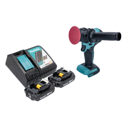 Makita DPV 300 RA Akku Schleifer Polierer 18 V 50 / 80 mm Brushless + 2x Akku 2,0 Ah + Ladegerät
