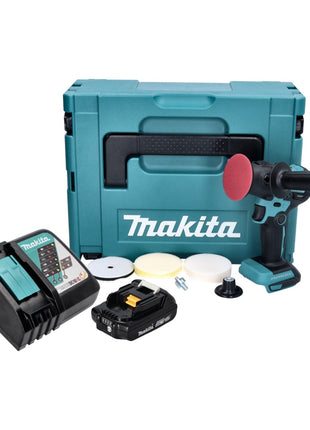 Makita DPV 300 RA1J meuleuse-polisseuse à batterie 18 V 50 / 80 mm sans balais + 1x batterie 2,0 Ah + chargeur + Makpac