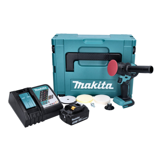 Makita DPV 300 RT1J Akku Schleifer Polierer 18 V 50 / 80 mm Brushless + 1x Akku 5,0 Ah + Ladegerät + Makpac - Toolbrothers
