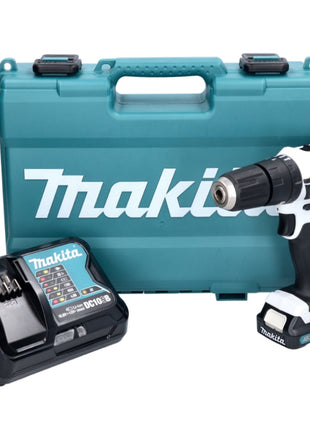 Makita HP 333 DSAW perceuse à percussion sans fil 12 V 30 Nm blanc + 1x batterie 2,0 Ah + chargeur + coffret