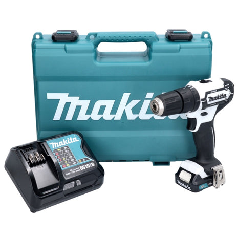 Makita HP 333 DSAW perceuse à percussion sans fil 12 V 30 Nm blanc + 1x batterie 2,0 Ah + chargeur + coffret