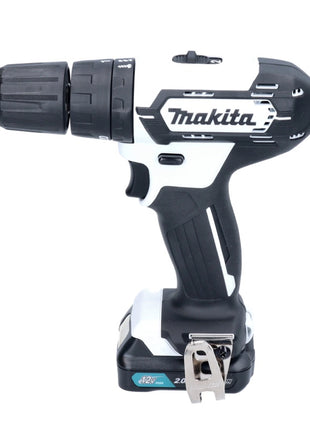 Makita HP 333 DSAW perceuse à percussion sans fil 12 V 30 Nm blanc + 1x batterie 2,0 Ah + chargeur + coffret