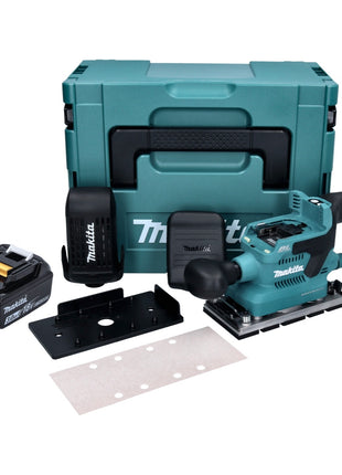 Makita DBO 380 F1J Ponceuse orbitale sur batterie 18 V 93 x 185 mm sans balais + 1x batterie 3,0 Ah + Makpac - sans chargeur