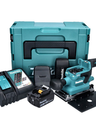 Makita DBO 380 RG1J Akku Schwingschleifer 18 V 93 x 185 mm Brushless + 1x Akku 6,0 Ah + Ladegerät + Makpac