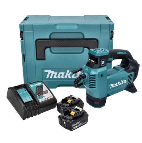 Makita DMP 181 RGJ Gonfleur sans fil 11,1 bar 18 V + 2x Batteries 6,0Ah + Chargeur + Coffret Makpac