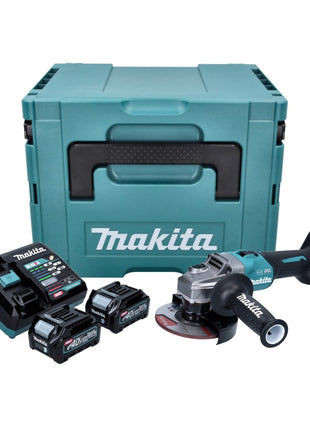 Makita GA 023 GD201 Akku Winkelschleifer 40 V max. 125 mm Brushless XGT + 2x Akku 2,5 Ah + Ladegerät + Makpac