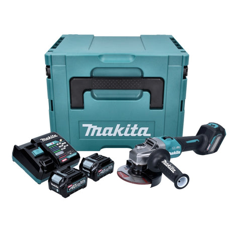 Makita GA 023 GD201 Akku Winkelschleifer 40 V max. 125 mm Brushless XGT + 2x Akku 2,5 Ah + Ladegerät + Makpac