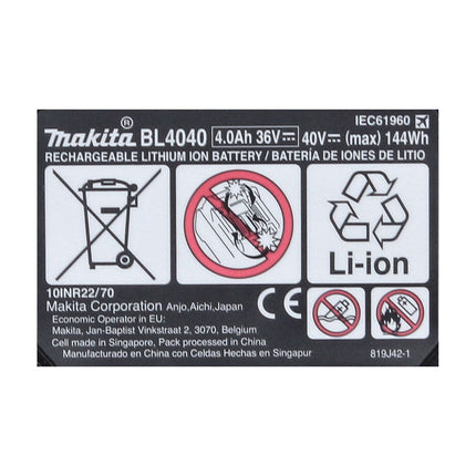 Makita Power Source Kit 40 V max. ( 191L77-9 ) mit 2x BL 4040 Akku 4,0 Ah + DC 40 RA Schnell Ladegerät XGT LXT