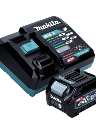 Makita FN 001 GD1 cloueuse à tête d'emballage avec batterie 40 V max. XGT Brushless + 1x batterie 2,5 Ah + chargeur