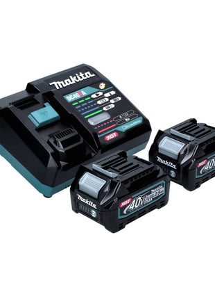 Makita FN 001 GD2 cloueuse à tête d'emballage avec batterie 40 V max. XGT Brushless + 2x batterie 2,5 Ah + chargeur